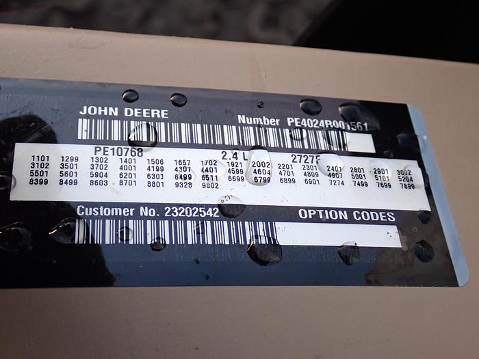 Used 2008 John Deere 4024TF281 Turbo Diesel Engine 1982 HOURS