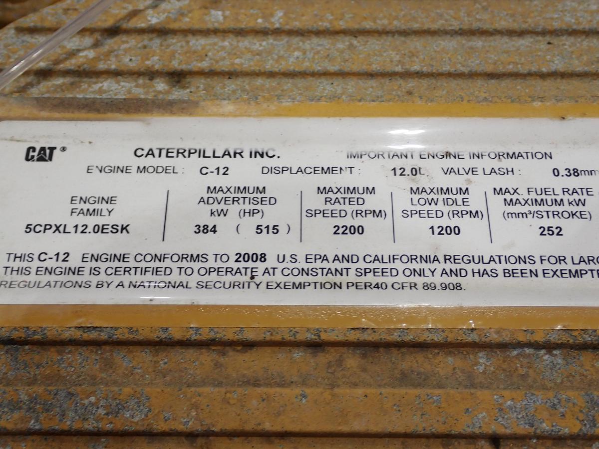 Used 2008 CAT C12 Diesel Engine GOV'T SURPLUS