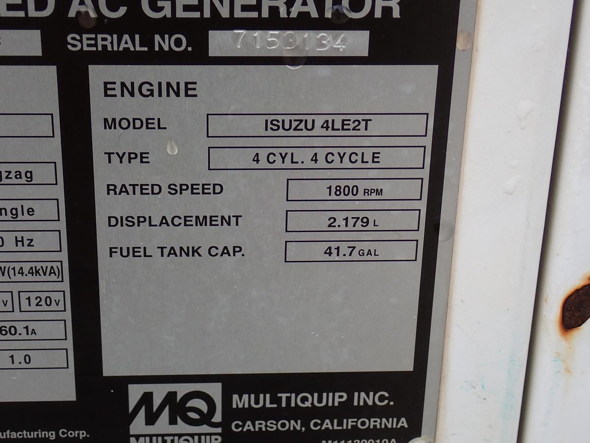 Used 2016 Multiquip DCA25SSIU4F 20 KW Generator