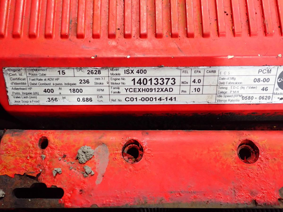 Used 2000 Cummins ISX 400 Diesel Engine NON-EGR! CPL 2628