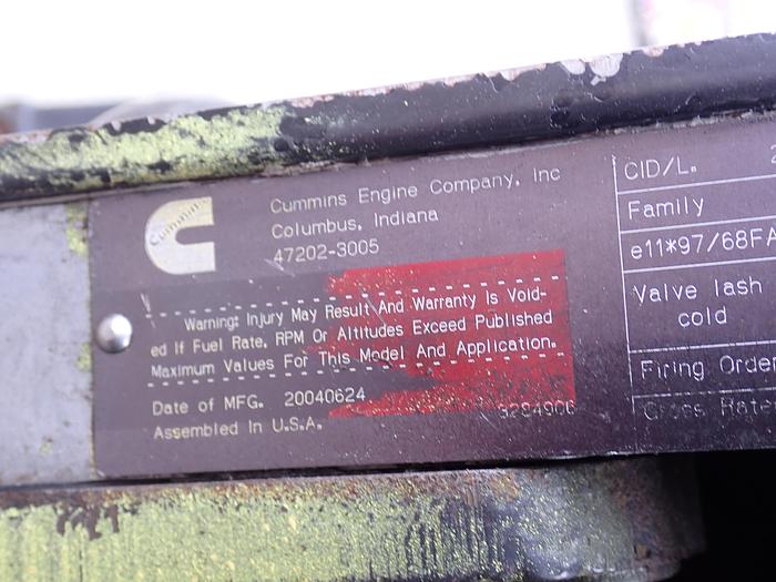 Used 2004 Cummins QSB 3.9 Diesel Engine CPL 8240 VP30 Pump