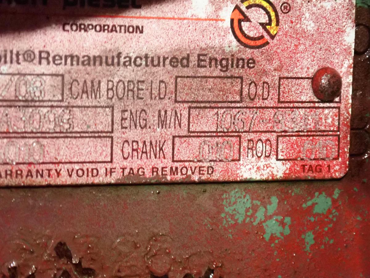 Used 2008 Detroit Diesel 6-71T Turbo Engine 1067-8341