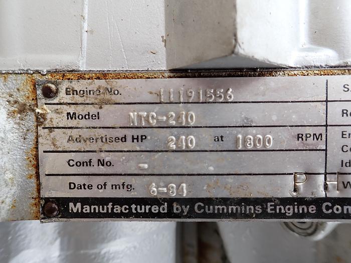 Refurbished 1984 Cummins NTC-240 Small Cam 855 Diesel Engine
