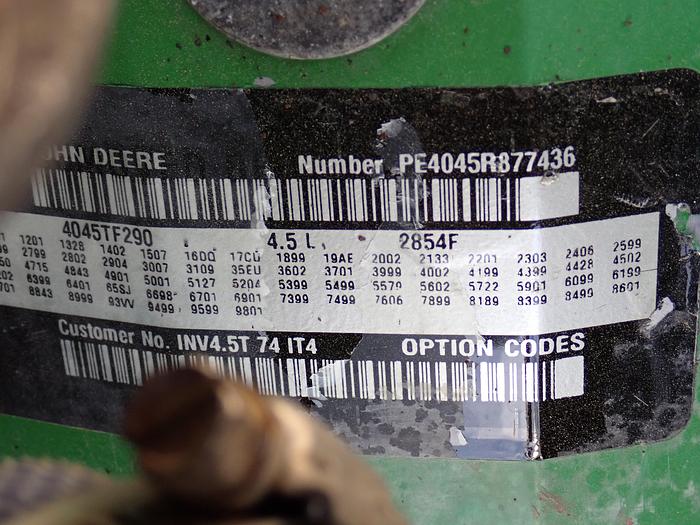 Used 2012 John Deere 4045TF290 Diesel Power Unit 80 HP