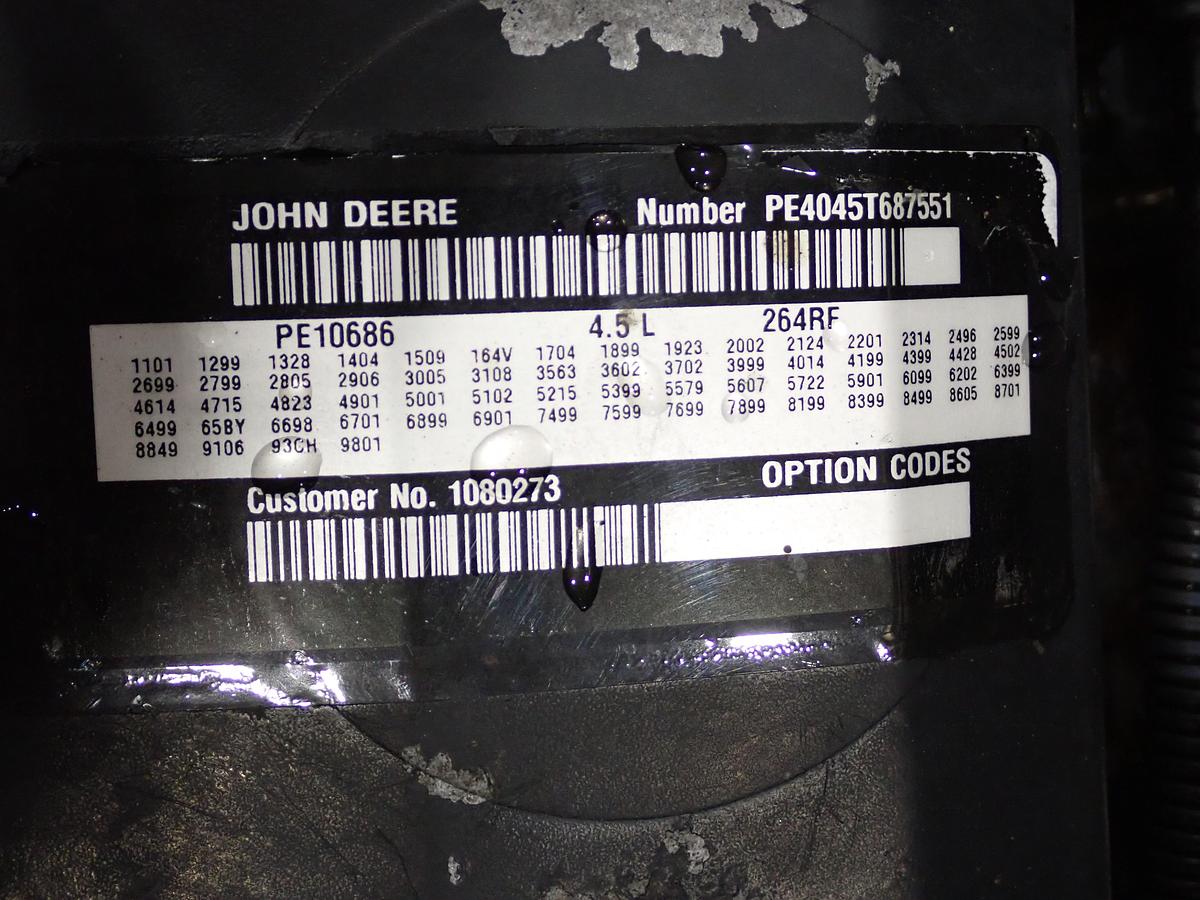 Used 2007 John Deere 4045TF270 Diesel Engine