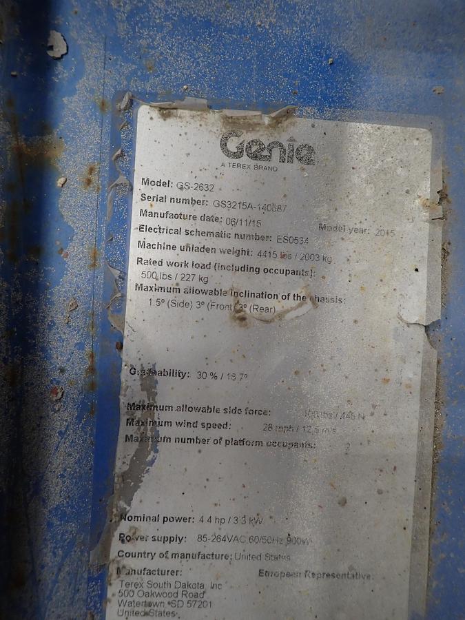Used 2015 Genie GS2632