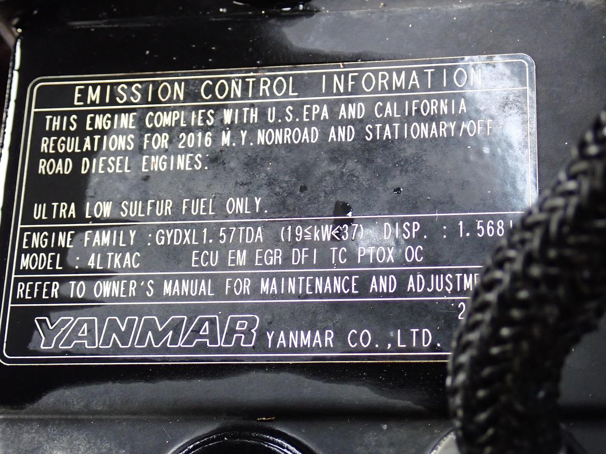 Used 2016 Yanmar 3TNV86CT-KJFM Turbo Diesel Engine