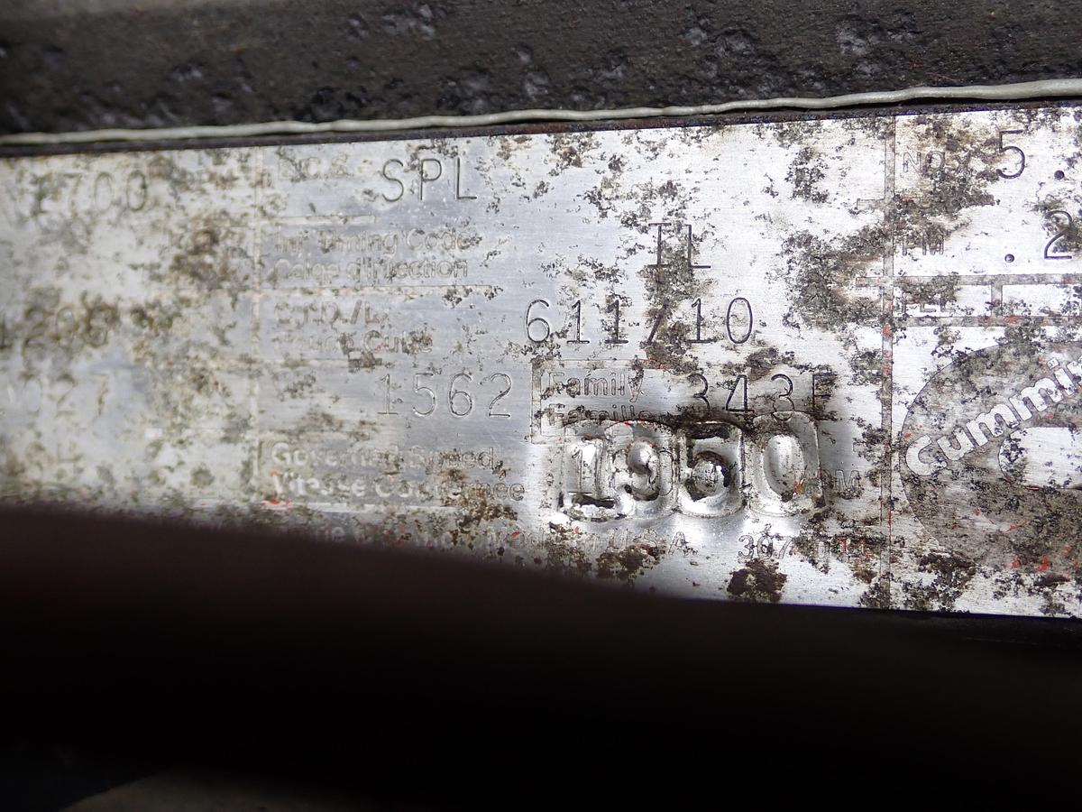 Used 1993 Cummins L10-260 Diesel Engine JAKE BRAKES
