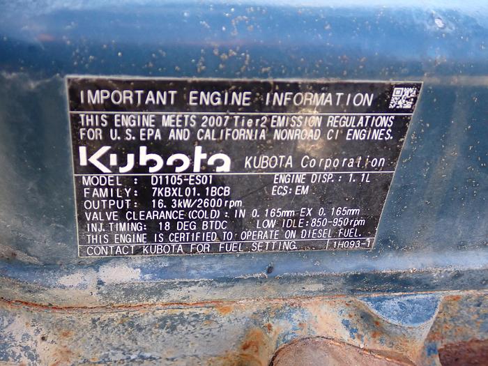 Used 2007 Kubota D1105 Diesel Engine LOW HOURS