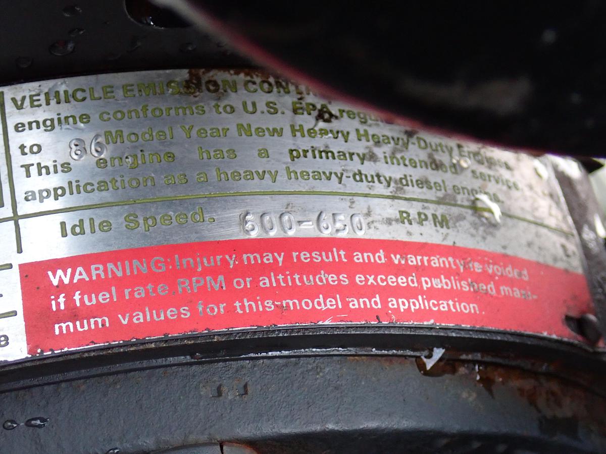 Used 1986 Cummins NHC250 Diesel Engine MILITARY TAKEOUT