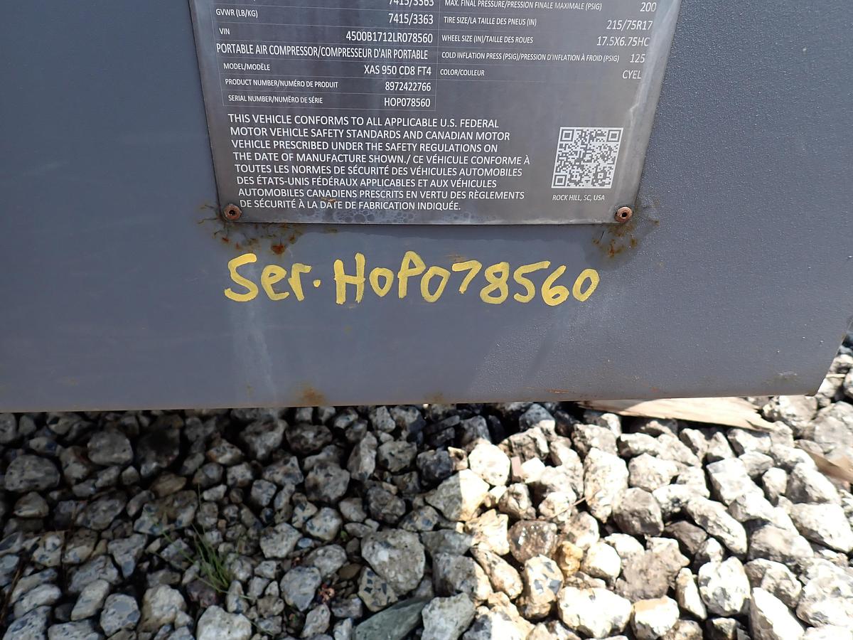 Used 2020 Atlas Copco XAS950CD8 950 CFM Air Compressor 842 HOURS