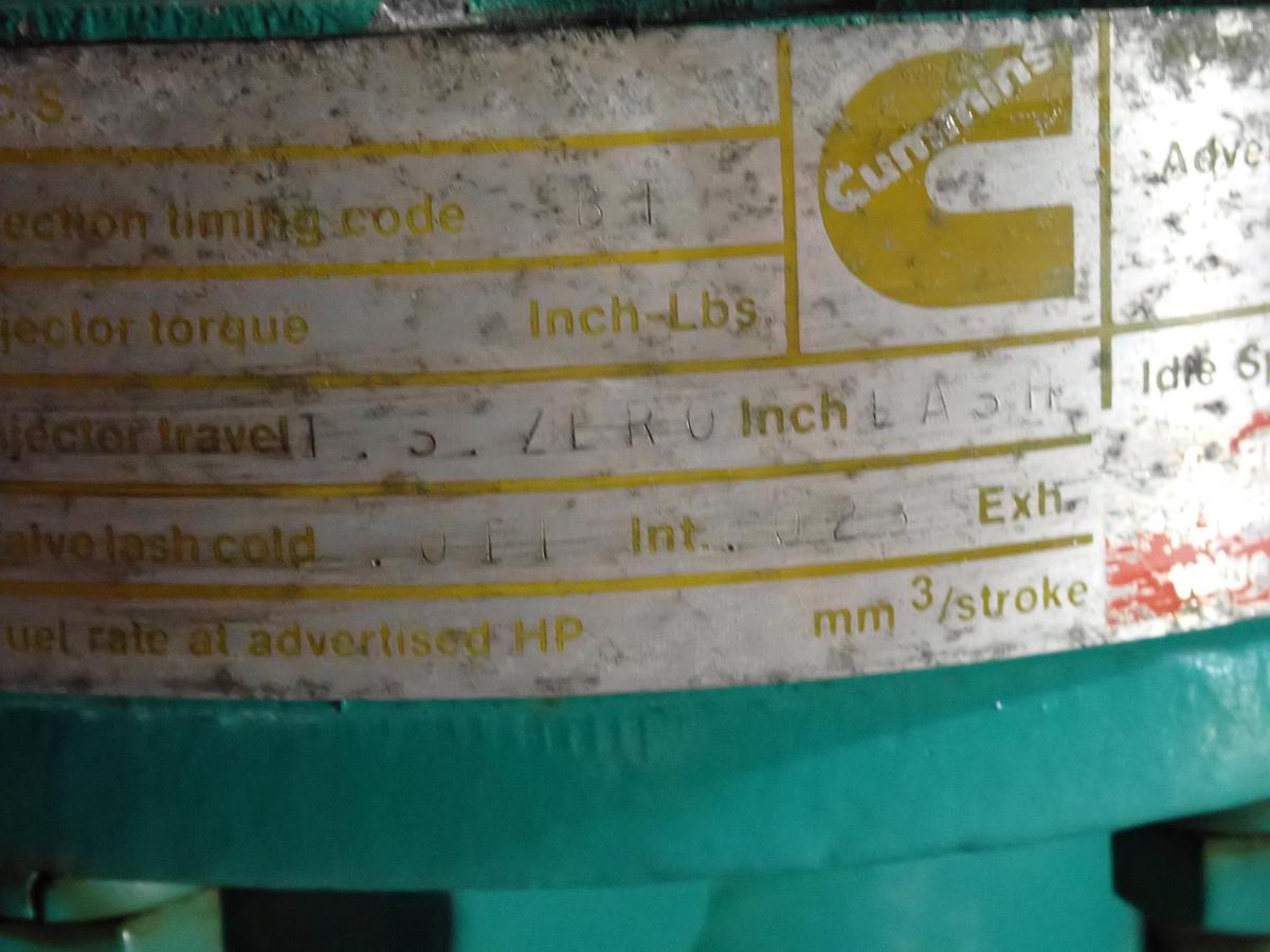 Used 1990 Cummins NT855-G4 Turbo Diesel Engine CPL 849 87 HOURS!