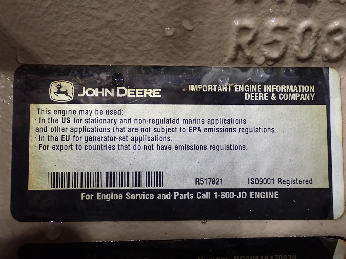 Used John Deere 6081AF001 Diesel Engine 51 ORIGINAL HOURS!
