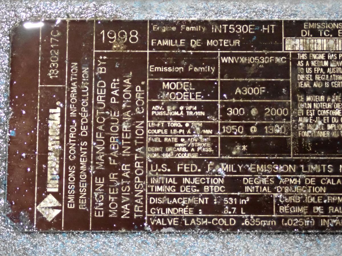 Used 1998 International DT530E HT Diesel Engine 300 HP! 19K MILES!