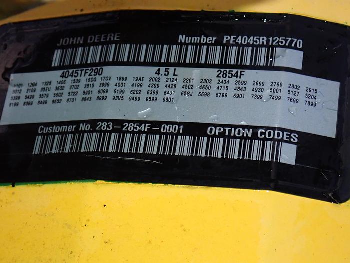 Used 2018 John Deere 4045TF290 Diesel Engine Power Unit