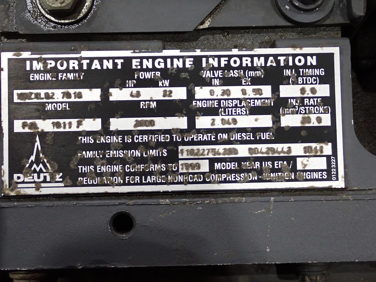 Used 1999 Deutz F3L1011F Diesel Engine