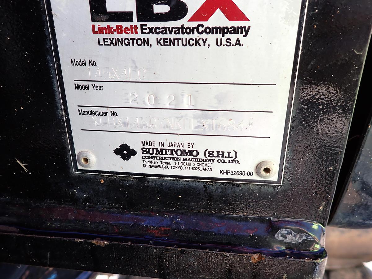Used 2021 Link-Belt 145X4LC Hydraulic Excavator