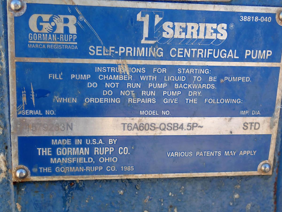 Used Gorman Rupp T6A60S 6" Portable Water Pump