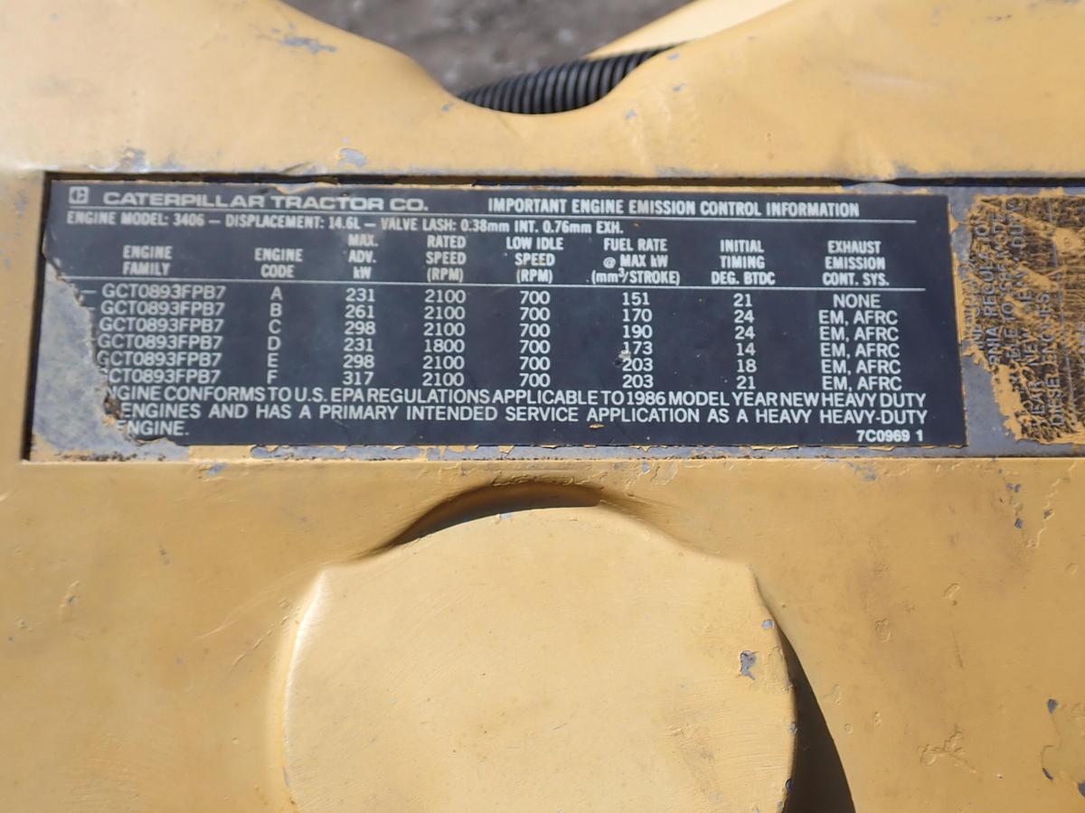 Used 1986 CAT 3406B 425 HP Diesel Truck Engine AR 7C-0166
