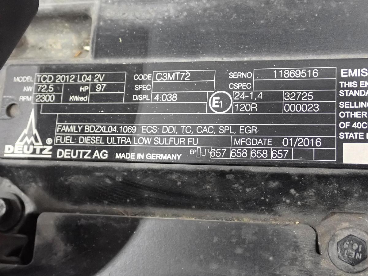 2016 DEUTZ TCD2012 L04 2V Diesel Engine NEW SURPLUS!