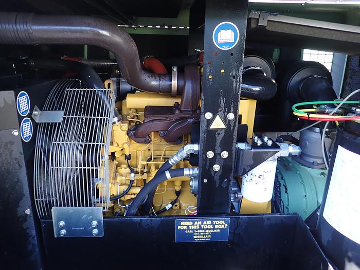 Used 2017 Sullair 375HDPQ 375 CFM Air Compressor JOHN DEERE DIESEL