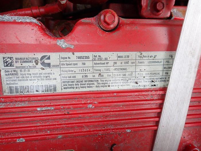 Used 2020 Cummins L9-280 Turbo Diesel Engine LOW MILES!  CPL 4760 CM2350 ISL9 ISL