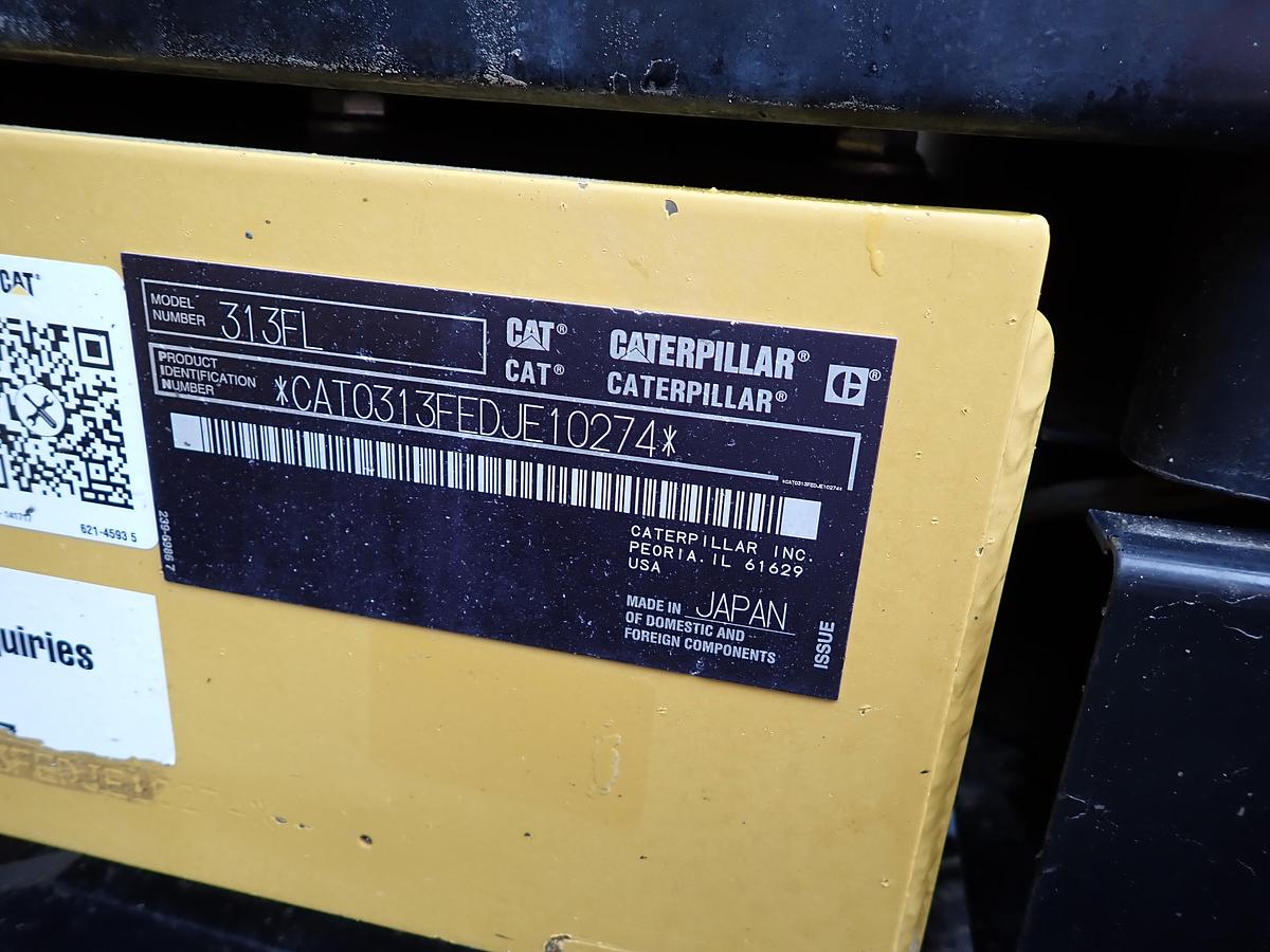 Used 2018 CAT 313FL Hydraulic Excavator FRONT BLADE