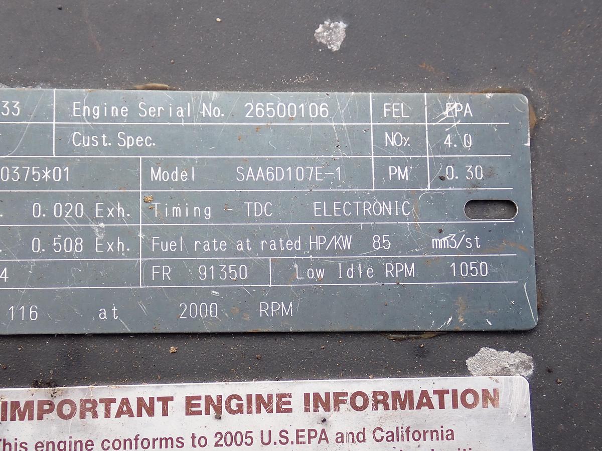 Used 2005 Komatsu SAA6D107E-1 Diesel Engine CPL 8733