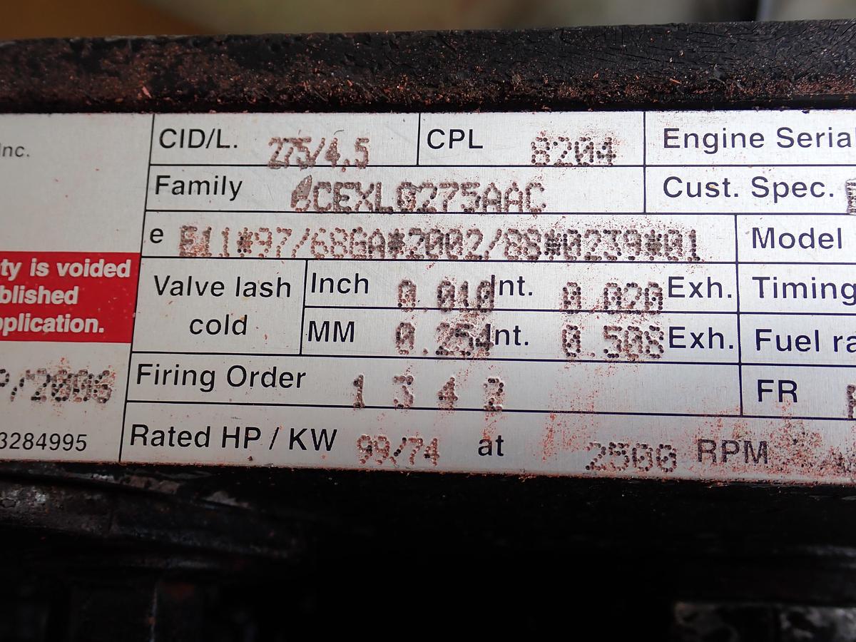 Used 2006 Cummins B4.5 Turbo Diesel Engine CPL 8204