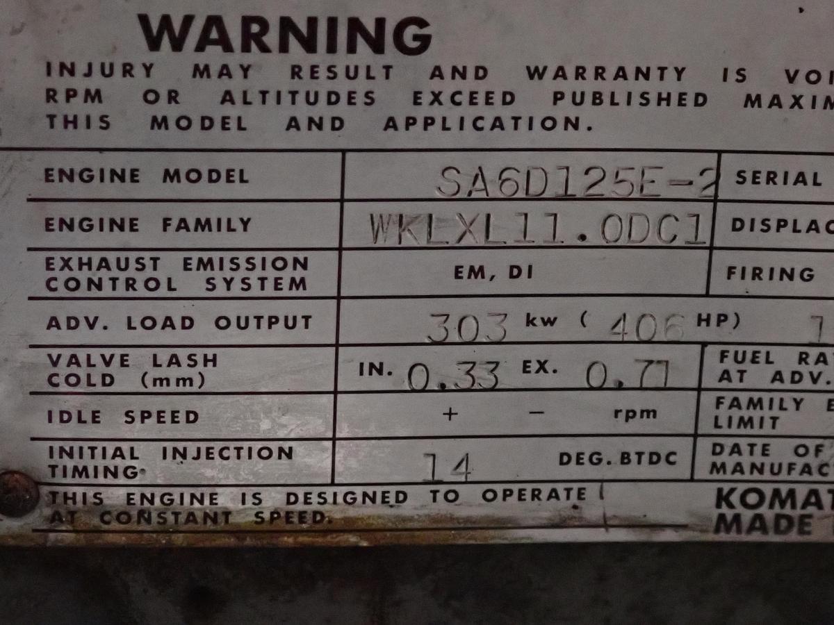 Used 1998 Komatsu SA6D125E-2 Diesel Engine