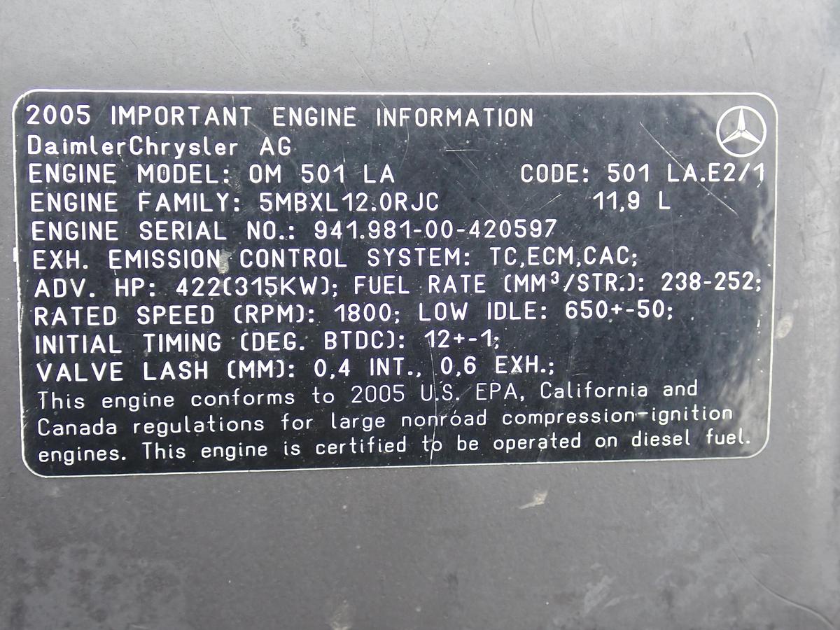 Used 2005 Mercedes OM501 LA Diesel Engine JOHN DEERE 400D TRUCK