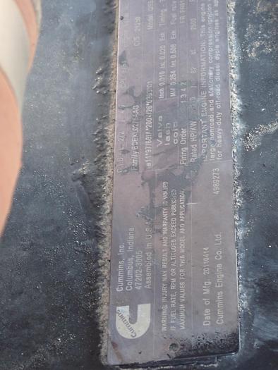 Used 2011 Cummins QSB 4.5 Diesel Power Unit CPL 8754 1175 HOURS