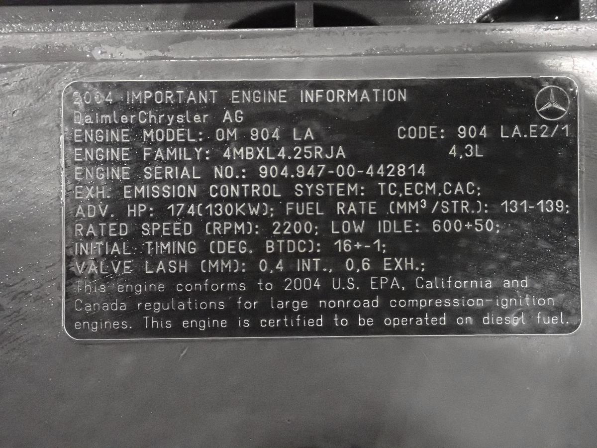 2004 Mercedes OM904LA Diesel Engine UNUSED GOV'T SURPLUS