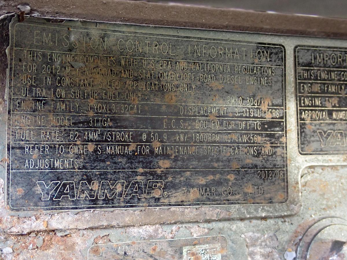 Used 2012 Yanmar 4TNV98T-ZGGE Diesel Engine