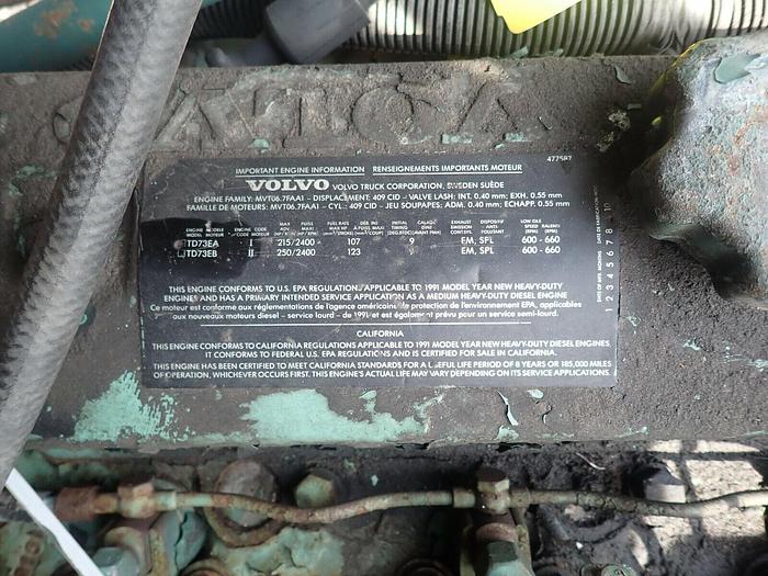 Used 1991 Volvo TD73EA Turbo Diesel Engine RUNS EXC VIDEO! TD73 Truck Loader L120