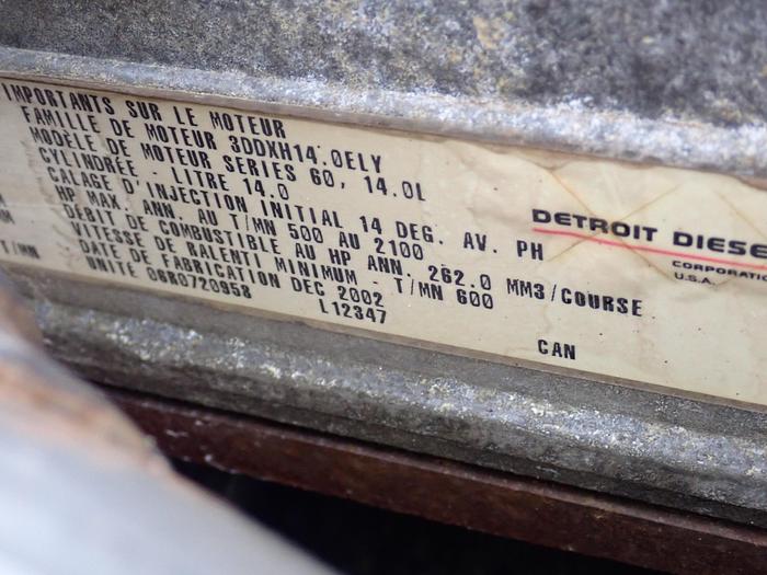 Used 2003 Detroit Diesel Series 60 14 Liter Diesel Engine LOW MILES!