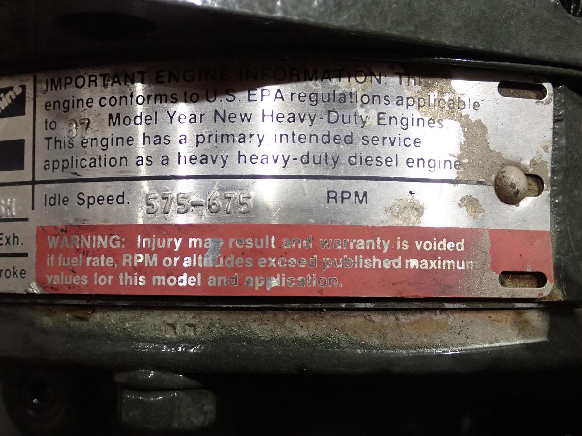 1987 Cummins NTC-400 Diesel Engine CPL 0891 UNUSED SURPLUS!