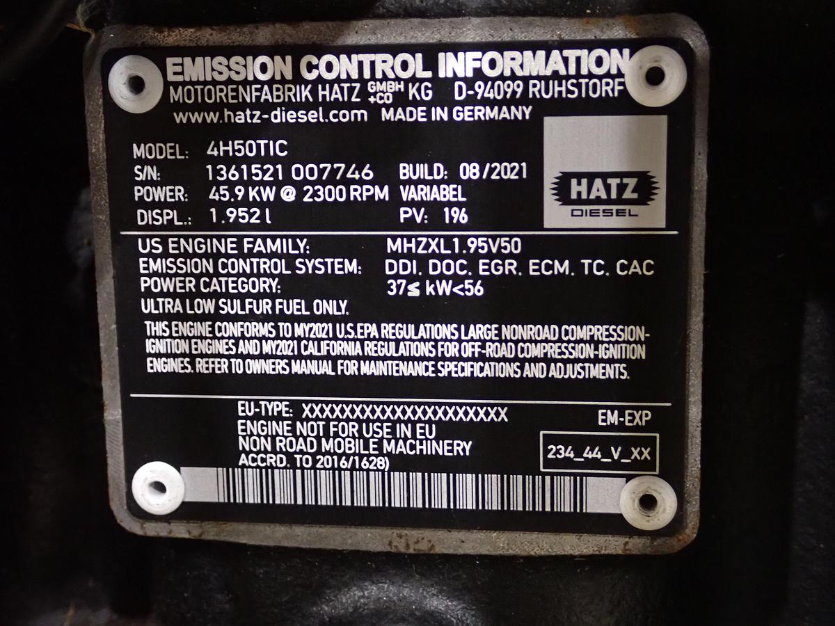 2021 Hatz 4H50TIC Diesel Engine Power Unit 62 HP NEW!