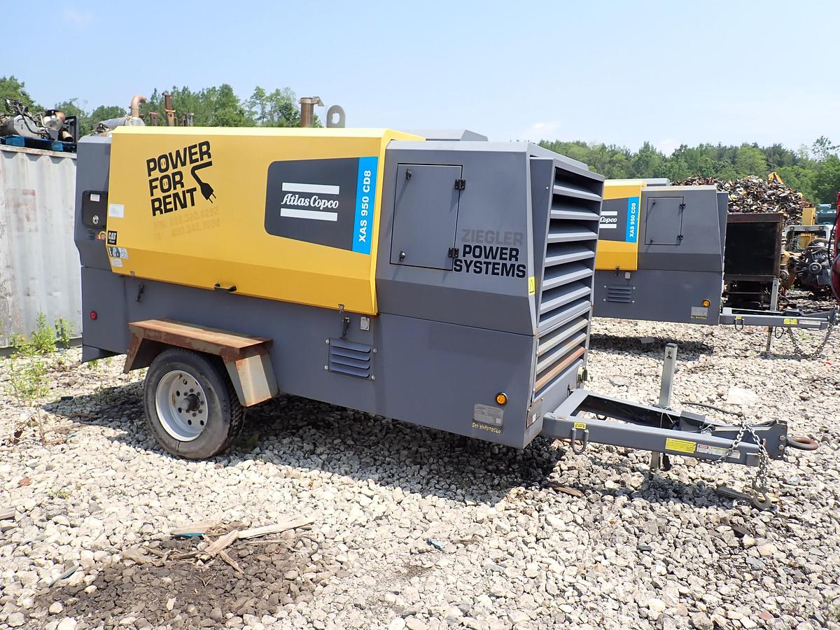 Used 2020 Atlas Copco XAS950CD8 950 CFM Air Compressor 842 HOURS