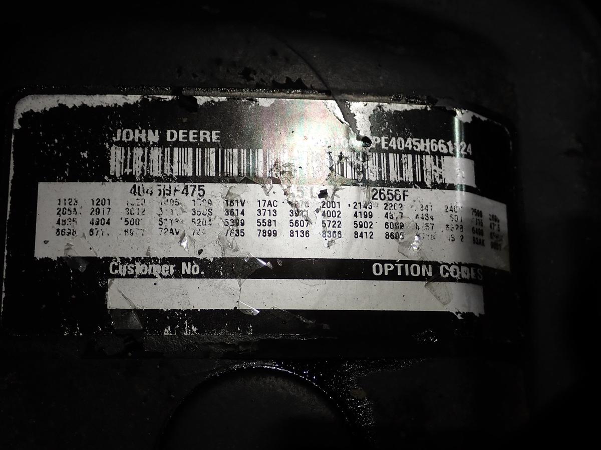 Used John Deere 4045HF475 Diesel Engine CORE