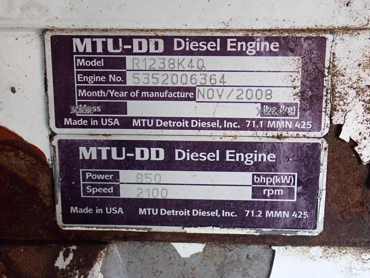 Used 2008 MTU 12V2000 Diesel Engine POWER UNIT 1005 HP