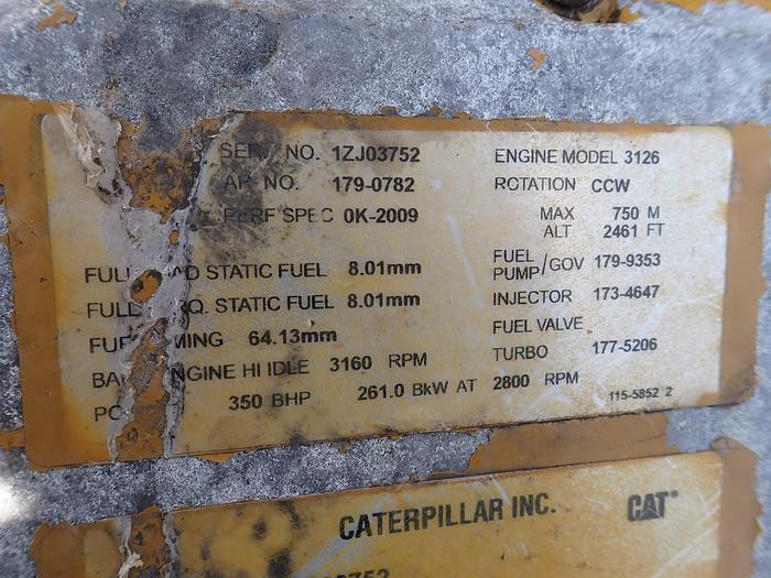 Used  2003 CAT 3126 Marine Engine 350 HP w/ Gear MECHANICAL 179-0782