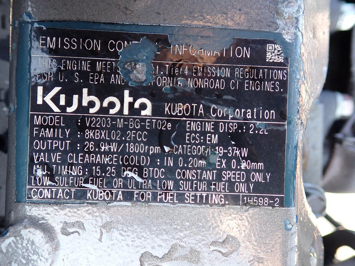 Used 2012 Kubota V2203-M-BG-ET02e Diesel Engine