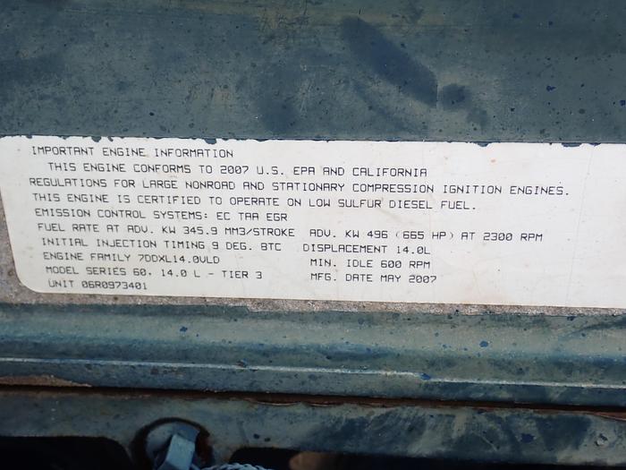 Used 2007 Detroit Diesel Series 60 14 Liter 665 HP Industrial Engine