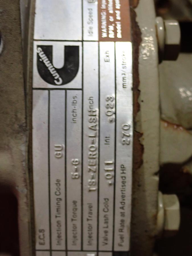 Used 1990 Cummins NTA855 G2 Diesel Engine 465 HP