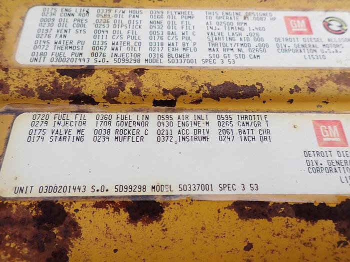 Used Detroit Diesel 3-53 Engine 5033-7001