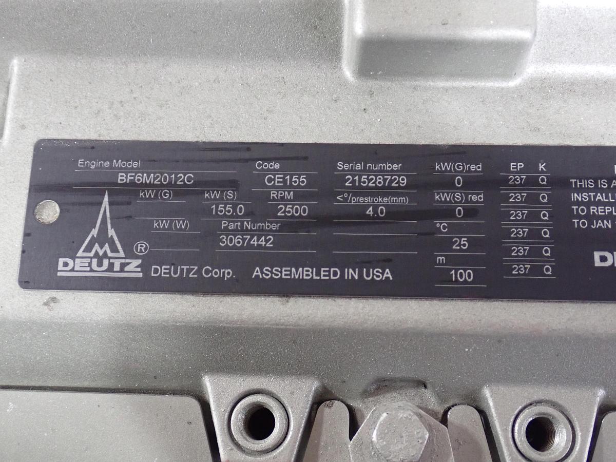 Deutz BF6M2012C Diesel Engine FACTORY REMAN!