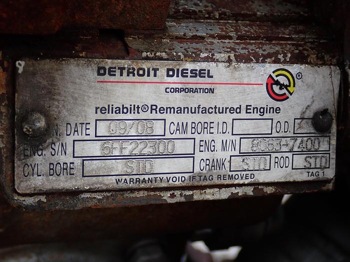 Used Detroit Diesel 6V92TA Silver Engine 8063-7400