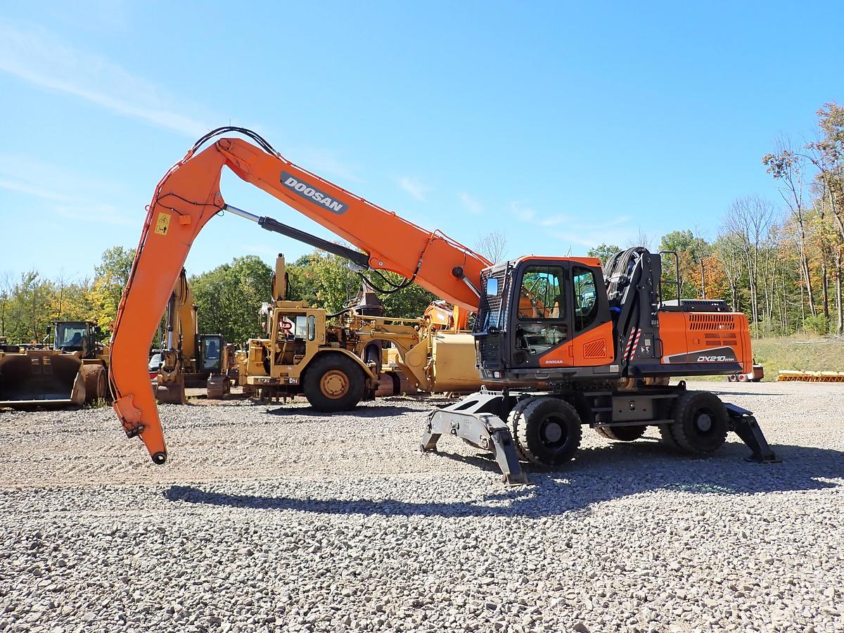 Used 2019 Doosan DX210WMH-5 Wheeled Excavator Material Handler