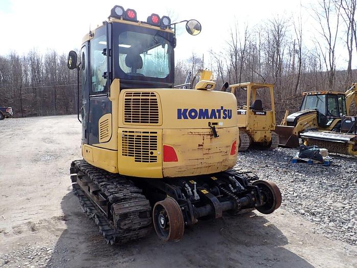 Used 2015 Komatsu PC88MR-10 Hydraulic Excavator HI RAIL! A/C EROPS STREET PADS PC88